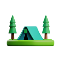 campeggio tenda 3d illustrazione png