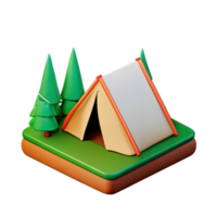 Camping tent 3d illustration png