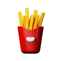 3d ilustração do francês fritas png