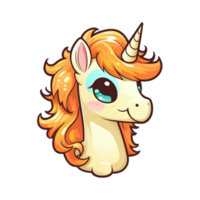 mignonne dessin animé Licorne autocollant png