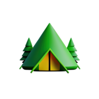 campeggio tenda 3d illustrazione png