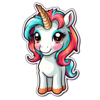 linda dibujos animados unicornio pegatina png