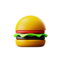 3d illustration of burger icon png