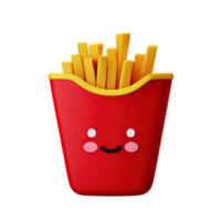 3d ilustração do francês fritas png