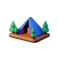 campeggio tenda 3d illustrazione png