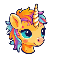 Cute cartoon unicorn sticker png