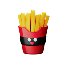 3d illustrazione di francese patatine fritte png