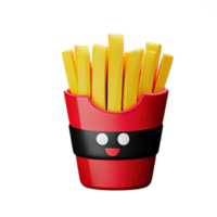 3d ilustração do francês fritas png