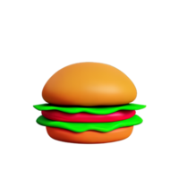 3d illustration of burger icon png