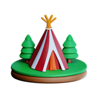 campeggio tenda 3d illustrazione png