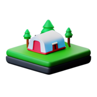 campeggio tenda 3d illustrazione png