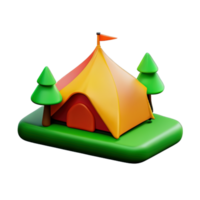 campeggio tenda 3d illustrazione png