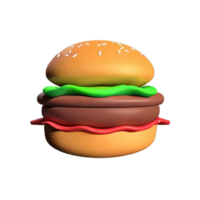 Ilustración 3d del icono de hamburguesa png