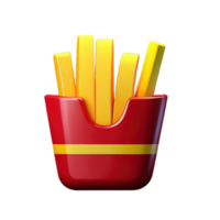 3d ilustração do francês fritas png