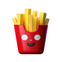 3d illustration of french fries png