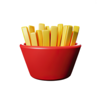 3d illustration de français frites png