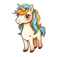 Cute cartoon unicorn sticker png