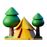 campeggio tenda 3d illustrazione png