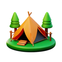 campeggio tenda 3d illustrazione png