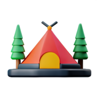 campeggio tenda 3d illustrazione png