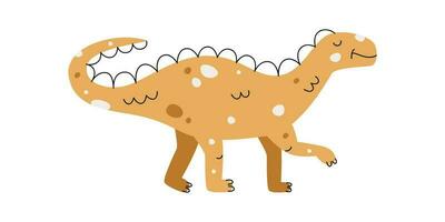 Flat hand drawn vector illustration of iguanodon dinosaur