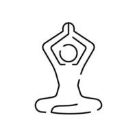 Selfcare line icon. Meditation, yoga, indifference. Mental health concept. Vector for topics like healthy lifestyle, psychology, alternative therapy.
