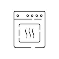 Gas range cooker continuous line icon. One line art of home appliance, kitchen, electrical, oven, cooking food. Household appliances. vector