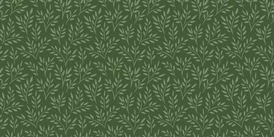 Floral seamless pattern with grass and leaves. Vector design for paper, cover, fabric, interior decor and other use