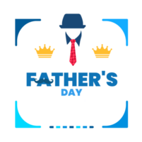 Lycklig fars dag social media posta typografi, hälsningar, baner, bakgrund och affisch transparent png design mall fira i juni. fars dag bakgrund eller baner, slips, glasögon, hatt.