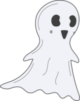 Cute ghost character isolated on transparent background. png