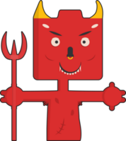 Halloween cartoon character. Cute devil isolated on transparent background. png