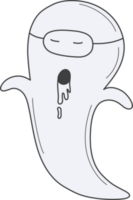 Cute ghost character isolated on transparent background. png