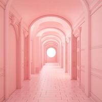 Sweet pastel pink corridor background photo