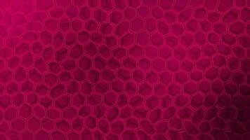Wiggling dark pink color Hexagon pattern background video