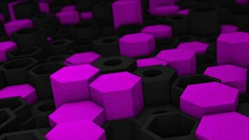 pink and black color hexagonal block moving up and down video