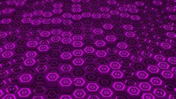 pink color glowing hexagonal block moving up and down video