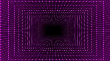 pink color 3d rectangular mesh seamless looping tunnel background video