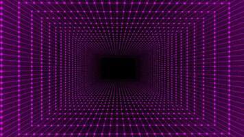 pink color 3d rectangular mesh seamless looping tunnel background video