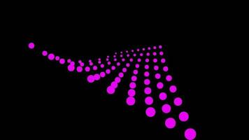 roze kleur circulaire punt rooster in beweging in 3 dimensie video