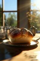 Appetizing bread on a sunny morning photo