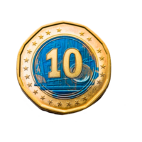 dorado moneda ai generativo png