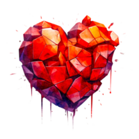 Broken red heart png