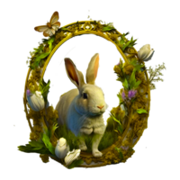 cute rabbit in a frame png