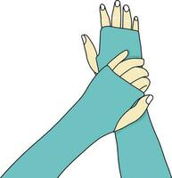 Muslimah Hand Pose wearing Handsock vector