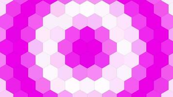 pink color wave moving through hexagonal honeycomb structure background video