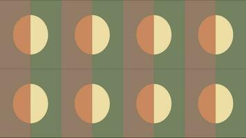 brown and green color moving and illusion creating circular shapes background video