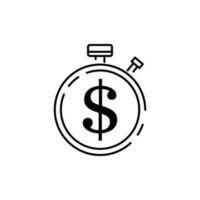 easy instant credit, loan payment, fast money icon, finance thin line symbol for web and time or clock on white background - editable stroke vector illustration eps 10.