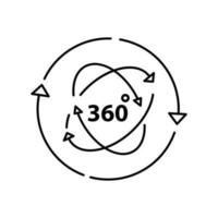 compartido digital mundo, metaverso desarrollo Delgado línea icono. virtual monitor o holograma píxel perfecto, editable ataque. vector ilustración. jugar en línea vr o virtual realidad juego. 360 vista.