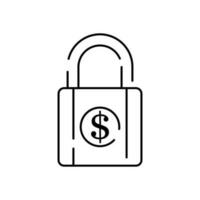 line style money boom icon isolated on white background. Boycott, business war, trade war icon EPS 10. Lock dollar sign and economic crisis. vector