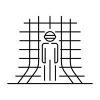 Avatar metaverse. line icon. Choosing appearance. Pixel perfect, editable. Vector illustration. Virtual monitor hologram. 360 view, Sim game character. Person human sanal universe. VR virtual reality